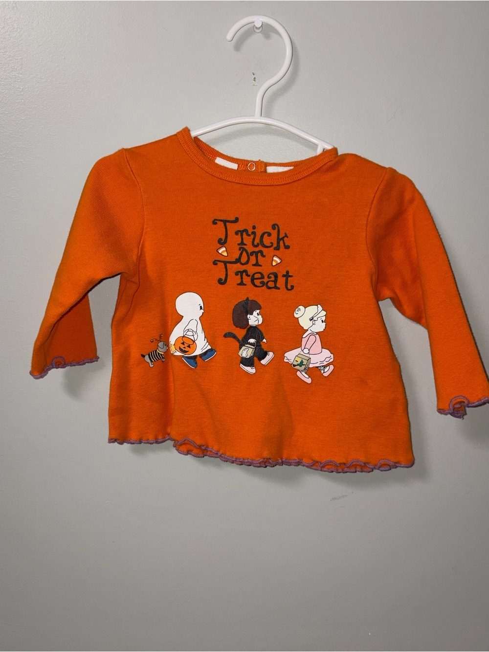 Baby Ur It Vtg Orange Halloween Trick or Treat Top Princess Cat Ghost Bee 12M